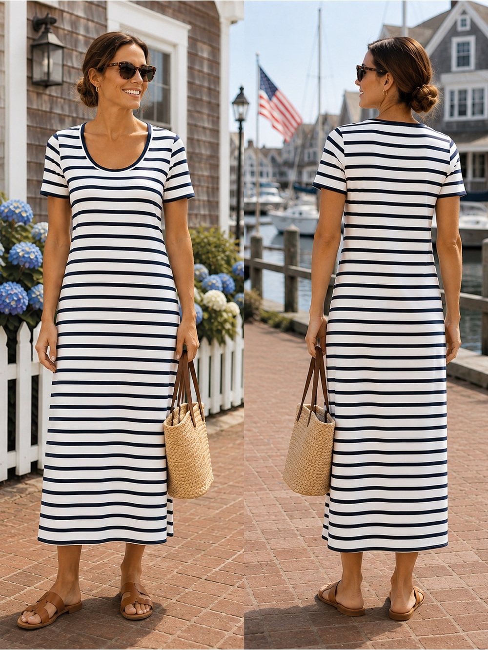 J. Crew midi nautical Dress in stripe, size S
